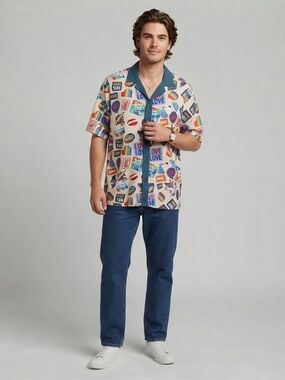 Trinity Collective Pride Gender Inclusive  Print Button-Down Shirt size XL.